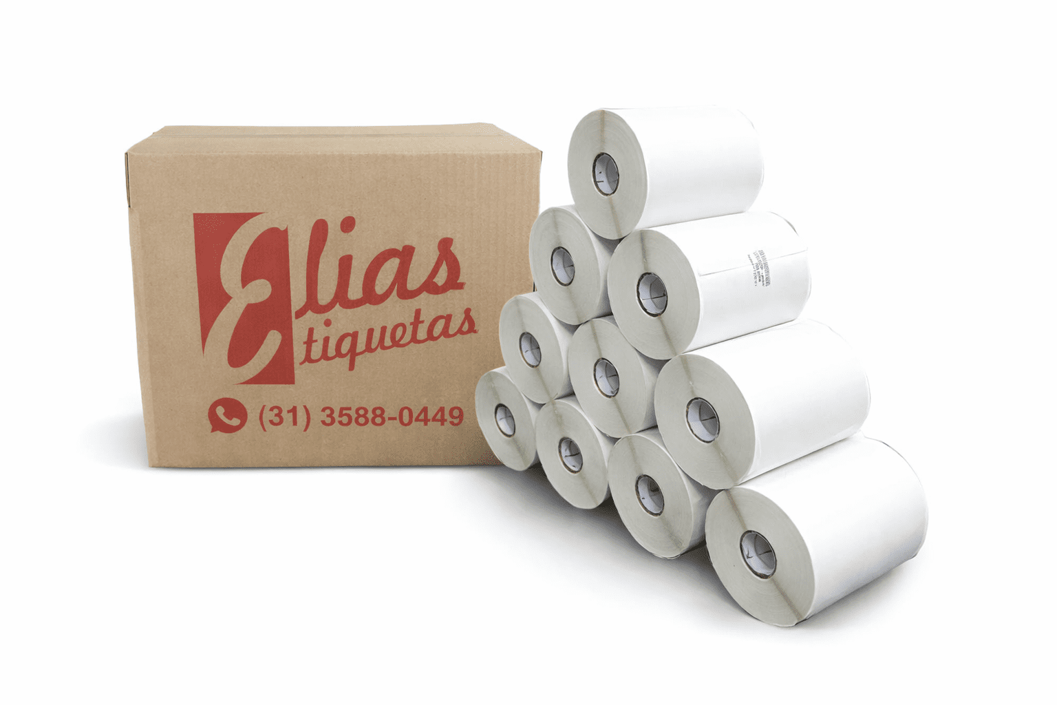 Rolos de etiqueta térmica 100x150 serrilhada